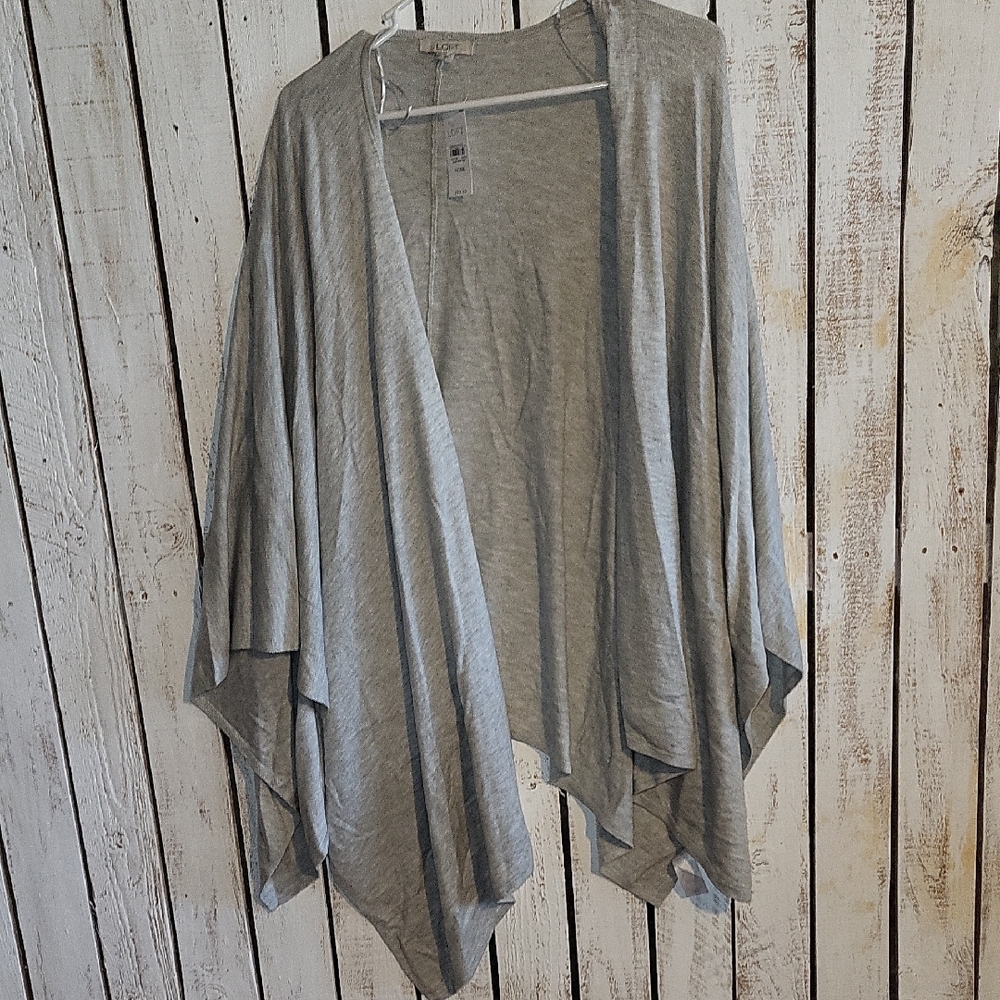 LOFT Soft Gray Knit Cardigan